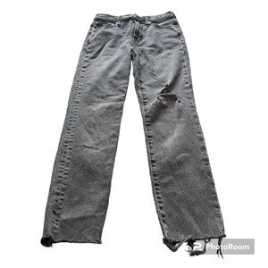 Madewell charcoal gray the vintage distressed mom style jeans